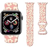 Sport Watch Bands Compatible with Apple Watch Band 38mm 40mm 41mm for Women Men, Adjustable Soft Silicone Replacement Smartwatch Wristband for iWatch Series 7 6 5 4 3 2 1 SE