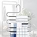 HonTop 3 Pack Pants Hangers S-Shape 5 Layers Stainless Steel with Black Silicone Coating Multi Clothes Cascading Pants Hangers Space Saving Clothes Organizer for Jeans Pants Scarf Ties Towels