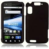 Black Rubber Touch 2pcs Phone Protector Hard Cover Case for Motorola Atrix 4G MB860