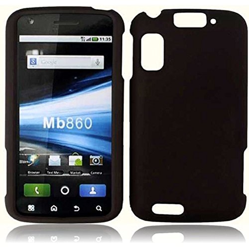 Black Rubber Touch 2pcs Phone Protector Hard Cover Case for Motorola Atrix 4G MB860