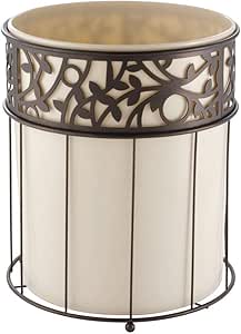 mDesign – Papelera metálica - Cubo de basura moderno para el baño, la