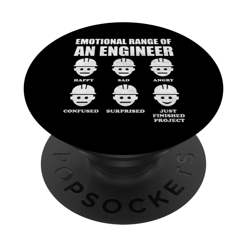 Funny Engineering Emotional Range Face of an Engineer PopSockets Swappable PopGrip