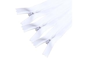 Sawoake Invisible Zippers 24 Inch #3, White Nylon Coil Zippers 3-Pack for Sewing, Skirts, Pockets, Pillows (White, 24", 3PCS)