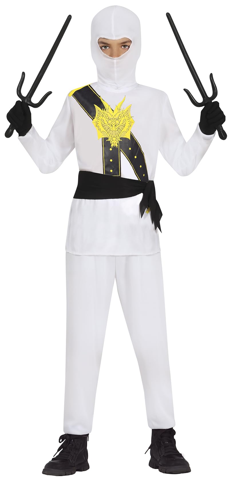 FIESTAS GUIRCA White Ninja Warrior Boys Fancy Dress Costume - Karate Fighter Kids Fancy Dress Costumes Boys 3-4 years