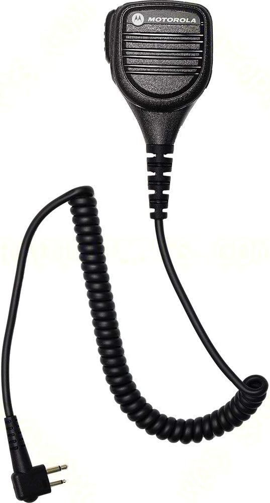 Motorola Original OEM PMMN4013 PMMN4013A Remote Speaker Microphone with 3.5mm Audio Jack, Coiled Cord & Swivel Clip, Intrinsically Safe