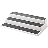 Copco 2555-0188 Non-Skid 3-Tier Spice Pantry Kitchen Cabinet Organizer, 15-Inch, White/Gray