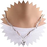 Allereyae Gothic Spike Ball Necklace Thorn Choker Necklace Silver Morning Star Necklace starburst Pendent Necklace Spiked Star necklace Jewelry for Women