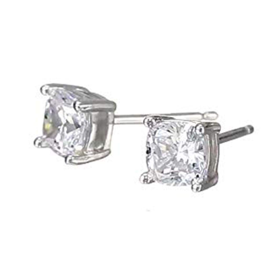 Hotstype Women Fashion Stud Earrings Exquisite Gorgeous Transparent Square Zircon Earring Stud