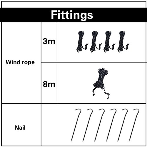 YUEDGE 10x10ft Multi-function Waterproof Camping Backpacking Tarp Shelter RipStop Rainfly Snow Cover Hammock Tarp Rain Fly Tent Tarp - Thumbnail 6