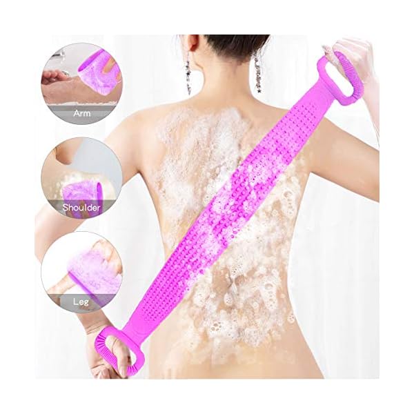Silicone Shower Brush, Body Scrubber for Shower - Exfoliating Double-Sided Body Back Scrubber - Silicone Body Scrubber…