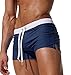 Cocobla Men Swim Brief Sexy Surfing Board Shorts Beach Boxer Swimming Trunks with Pockets Navy Blue