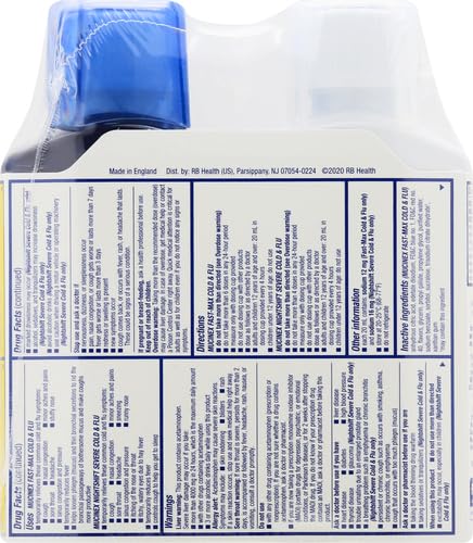 MUCINEX MAXIMUM STRENGTH FAST-MAX COLD & FLU AND NIGHTSHIFT, ALL-IN-ONE MULTI SYMPTOM RELIEF LIQUID, 6 FL OZ – 2 COUNT (PACK OF 1)