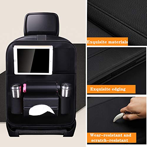 Car Backseat Organizer with Foldable Table Holder, PU Leather Backseat
