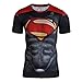 Compression Shirt Mens Superman Iron man 3D Print T-Shirt Tight Workout Clothes (L, SuperRed)
