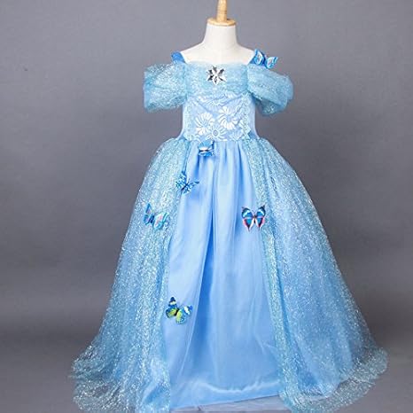 Amazon ノーブランド品 Cinderella Rella風 ロングワンピース 150cm キッズコスチューム ホビー
