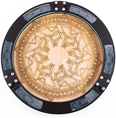 C4Labs Round Dice Tray~Celtic Design on Wood and Acrylic for Gaming