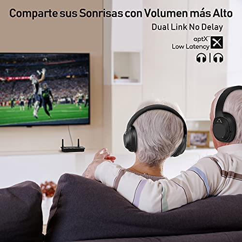 1Mii B03Pro Receptor Bluetooth HiFi, Transmisor Bluetooth 5.3 TV Adaptador Audio con Audiophile ESS DAC & aptX HD / Baja Latencia, Largo Alcance, Salida Entrada Óptica RCA AUX 3.5mm para Estéreo
