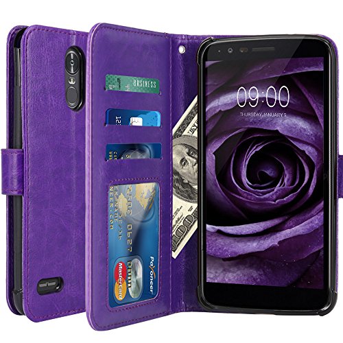 LG Stylo 3 Case, LG Stylo 3 Plus Case, LK Luxury PU Leather Wallet Flip Protective Case Cover with Card Slots and Stand for LG Stylo 3 / LG Stylo 3 Plus (Purple)