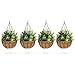 Best Choice Products Set of 4 Decorative Metal Hanging Basket Garden Flower Planters w/Coconut Liner, Hook - Black primary