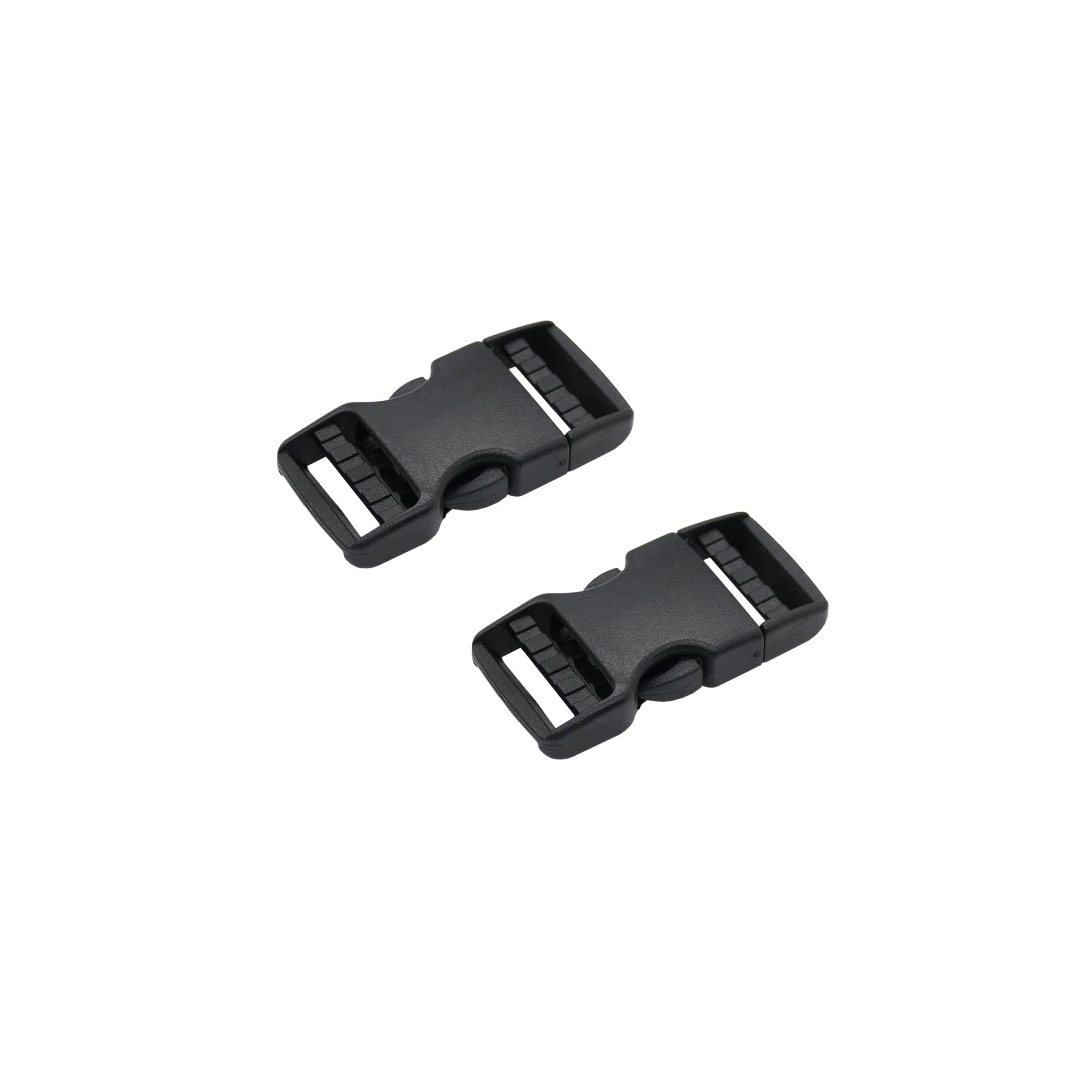 The Bead Shop Plastic Side Release Buckle Clip for Luggage, Rucksack/Back Pack, Webbing Strap (20mm - 2 pack, Black)
