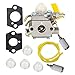 HIFROM Carburetor with Gasket Fuel line and Primer Bulb Filter for 2 Stroke 25cc 26cc 30cc Ryobi RY29550 RY30530 RY30550 RY30570 Zama C1U-H60 Homelite UT32600 UT32650