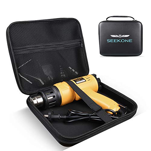 Heat Gun Carrying Case Bag, SEEKONE Hot Air Gun Accessory Kit Tool Set PU Carrying Zipper Case for SEEKONE Heat Gun Also Compatible with Other Brands: Bosch, HomeDepot, PORTER-CABLE, DEWALT, Tacklife