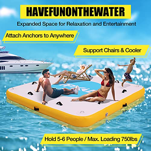 Inflatable Floating Dock, Floating Platform for Lake Swim Dock