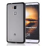 Arbalest® HUAWEI Mate 7 Case, [Hybrid Bumper] PC Hard Back Cover Non-Slip Shock Absorbent Perfect Slim Fit TPU Armor Hybrid Case for HUAWEI Ascend Mate7 6.0 inch - Black, Arbalest Retail Packing