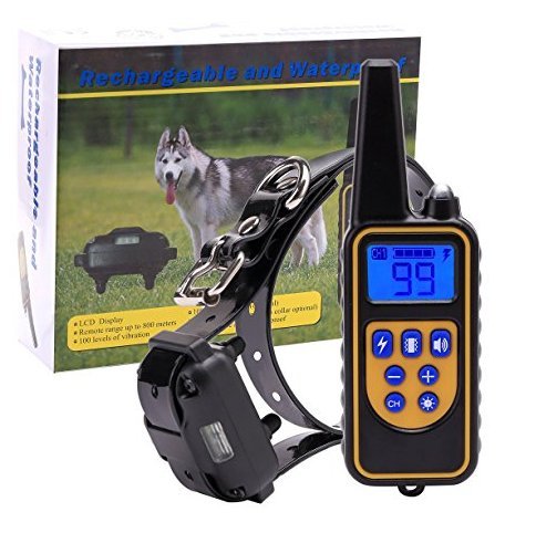 Trainax Dog Training Collar, Rechargeable and Waterproof,800 Yards Range Remote with Beep, Vibration and Shock Electronic Collar for Puppy,Small,Medium and Large Dog