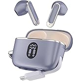 Wireless Earbuds Bluetooth 6.0 Headphones with LED Power Display and Power Bank Charging Case 50H Playtime IPX7 Waterproof in-Ear Ear Buds with Mic Deep Bass Earphones for iPhone Android Samsung