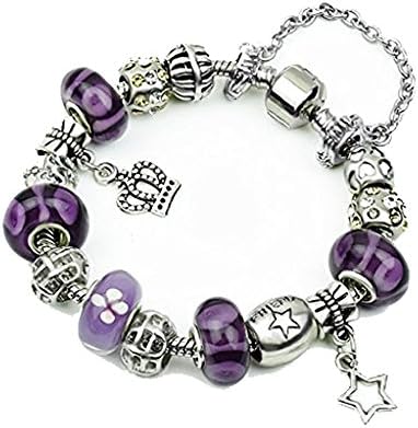 Summer Clearance Big Sale 2017-7.87inch Glass Bead Silver Stone Pandora Compatible Charm Bracelets for Women Girls Best Friend Gifts7.87inch Glass Bead Silver Stone Pandora Compatible Charm Bracelets
