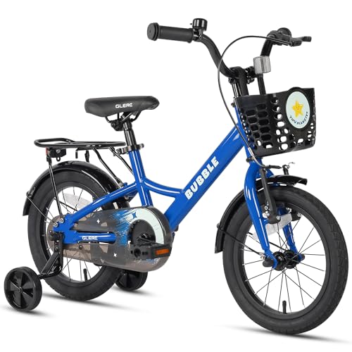 Glerc Bubble Kids Bike, 12-16 Inch Children Bicycle for 2-8 Years Old Boys Girls, Kids Bicycle with Basket & Training Wheels, Multiple Colors