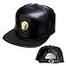 Metal Badges NUKIC Unisex Leather Lion Head Baseball Cap Adjustable Flat Bill Snapback Hat