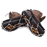 EONPOW 12 Teeth Claws Crampons Non-slip Shoes Cover Stainless Steel Chain Outdoor Ski Ice Snow Hiking Climbing