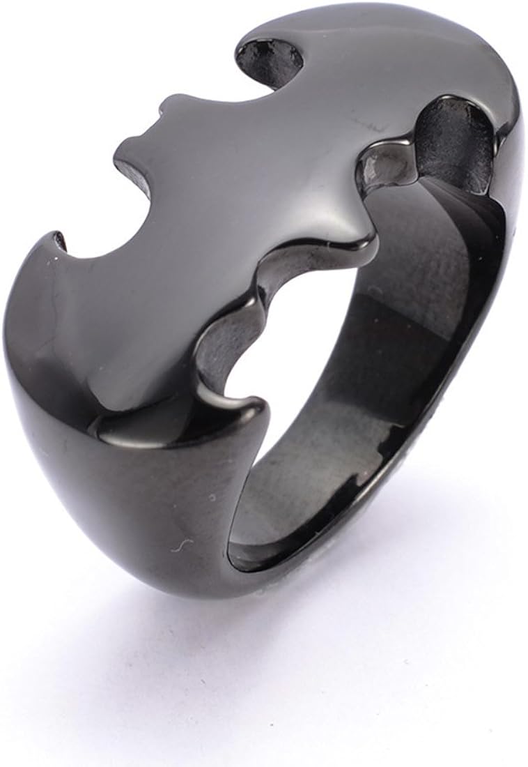 Ourjewellery Black Punk Gothic Bat Ring For Men Polished Vampire Ring Amazon Com