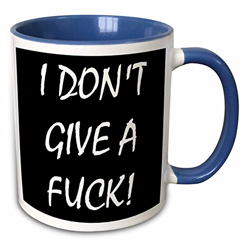 3dRoseI Don'T Give A Fuck Mug, 11 oz, Blue