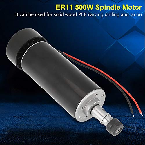 500W Spindle Motor, Cooled CNC Spindle Milling Motor 0.5KW 52MM ER11 cnc Spindle Motor DIY DC 100V For PCB Milling Machine