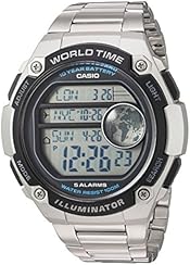 Casio Men's 'Classic' Quartz Resin and Stainless Steel Casual Watch, Color:Silver-Toned (Model: AE-3000WD-1AVCF)