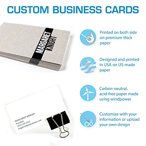Buttonsmith Custom Business Cards - Double-sided, 110 lb Smooth Touch
