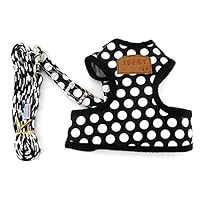 SMALLLEE_Lucky_Store New Soft Mesh Nylon Vest Pet Cat Small Medium Dog Harness Dog Leash Set Leads Black S