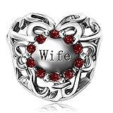JMQJewelry Heart Wife Charm Spacer Birthday Birthstone January Christmas Charms Bead For Bracelets