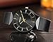 Tonnier Mens Watch Black&Golden Stainless Steel Ultrathin Mesh Strap Watch for Men