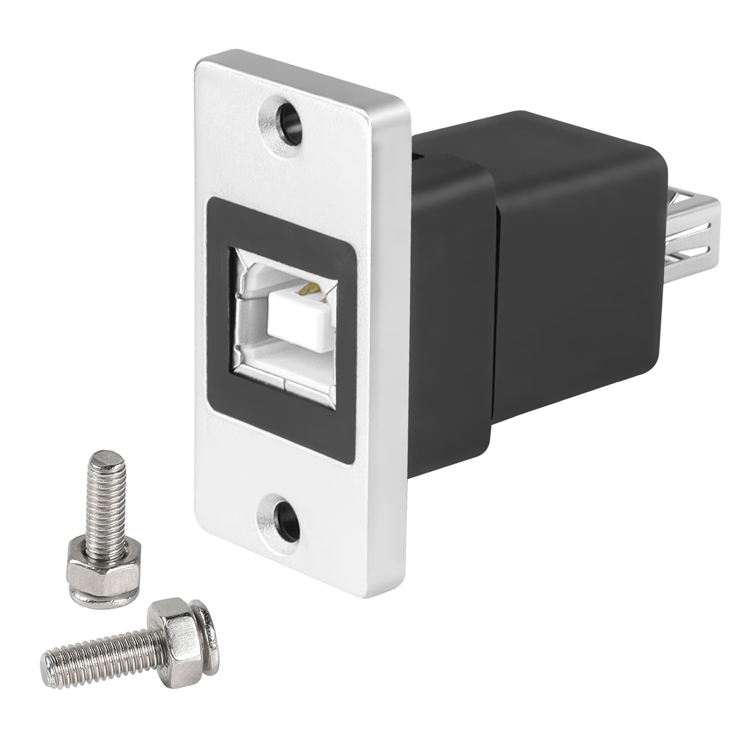 QIANRENON USB B to USB 2.0 Rectangular Panel Print Adapter USB B Female to USB 2.0 Female Fixed Mount Data Connector, Mounted on Desktop, Device Board, for Printer Scanner Fax Hard Drive