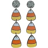 Cute Pair of Drop and Dangle Candy Corn Earrings for Women.