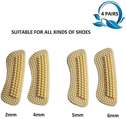 4D Heel Grip Pads(4 Pairs),Heel Liner Protector for Women Relief Pain Blister Callus,Suitable for Kinds of Shoes (Beige)