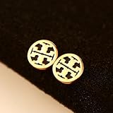 Darling Jewelry Women's fashion earrings (gold and black stud)