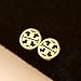 Darling Jewelry Women's fashion earrings (gold and black stud)