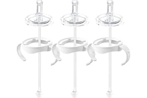 GIFTOPHILIA Sippy Cup Conversion Kit for Philips Avent Natural Baby Bottles, Soft Straw top and Weighted Sippy Cup Transition Kit with Handles for Kids, Pack of 3