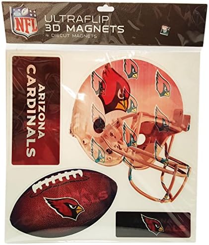 NFL New 4-Piece Ultraflip 3D Multi-Magnets - Holographic NFL Magnets Perfect for Vehicles, Home, School, or at The Office! Represent Your Favorite Team in Style!