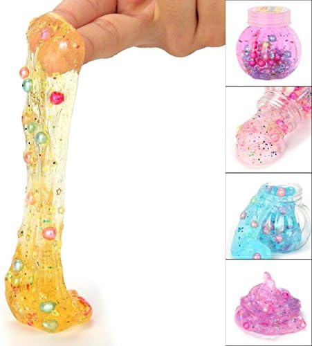 Crystal Clay Toys, Shybuy Soft Slime Scented Stress Relief Toy Fun Sludge Toys (555.5cm, Random Colour)